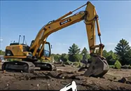 Excavator at a construction site